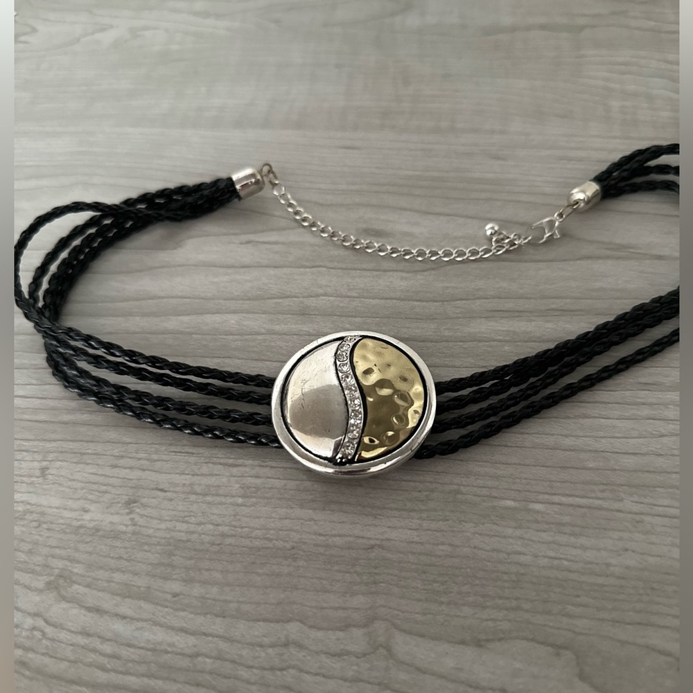 Fun Threaded Silver & Gold Necklace - Picture 3 of 4